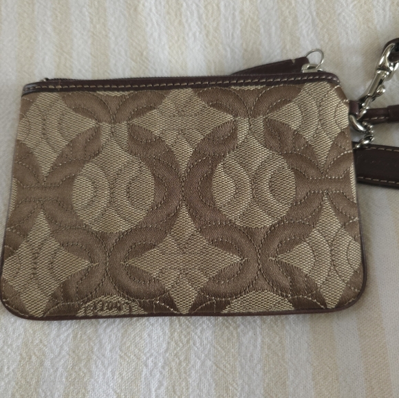 Coach Handbags - Coach Wristlet 2 Tone Brown